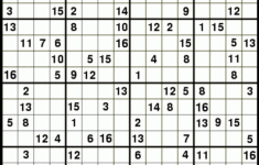 16x16 Sudoku Puzzle A Lot Of Numbers Sudoku Puzzles Sudoku Sudoku