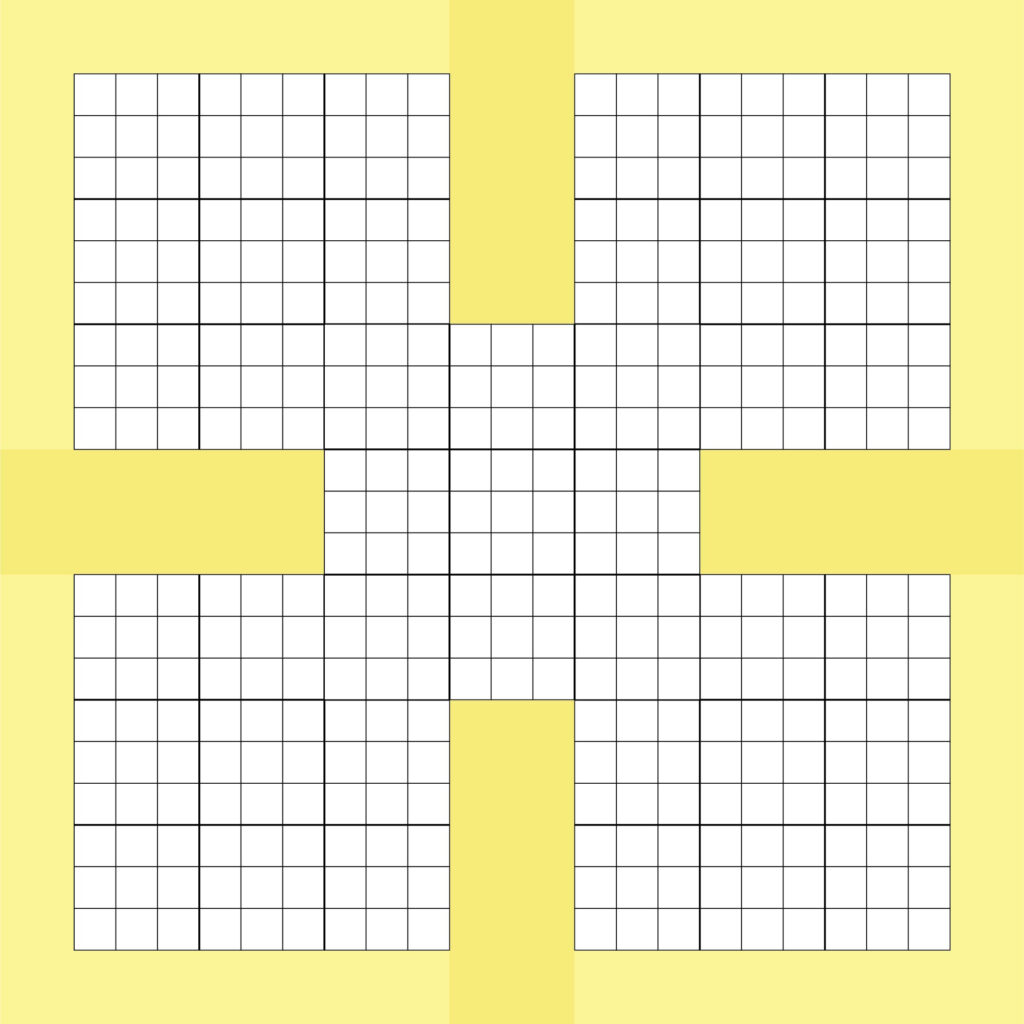 4 Best Printable Samurai Sudoku Grid Printablee | Sudoku Printables