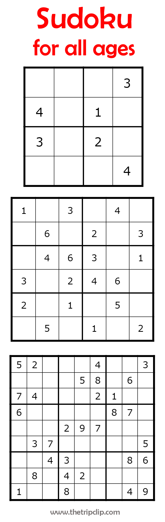 Printable Sudoku For 5-Year-Olds