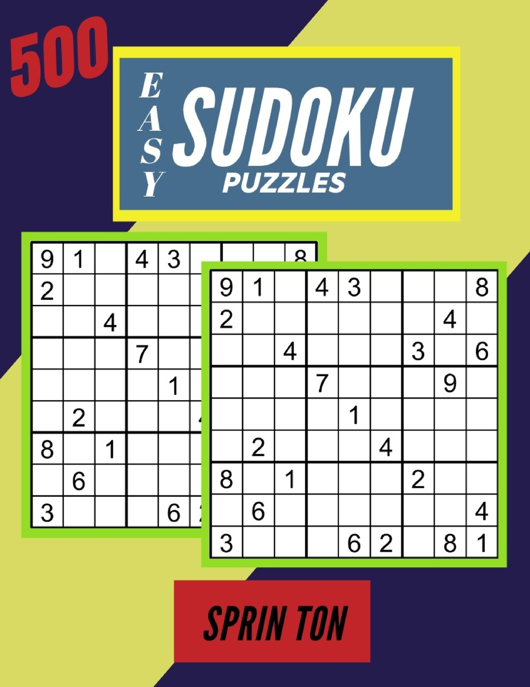 500 Easy Sudoku Puzzles Sudoku Puzzle Book Gift For Sudoku Lovers 