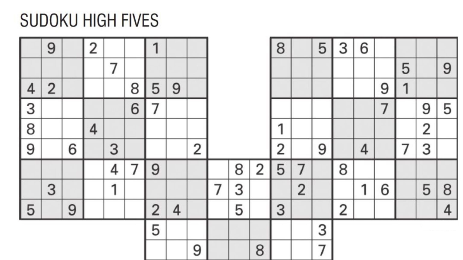 sudoku high fives free printable