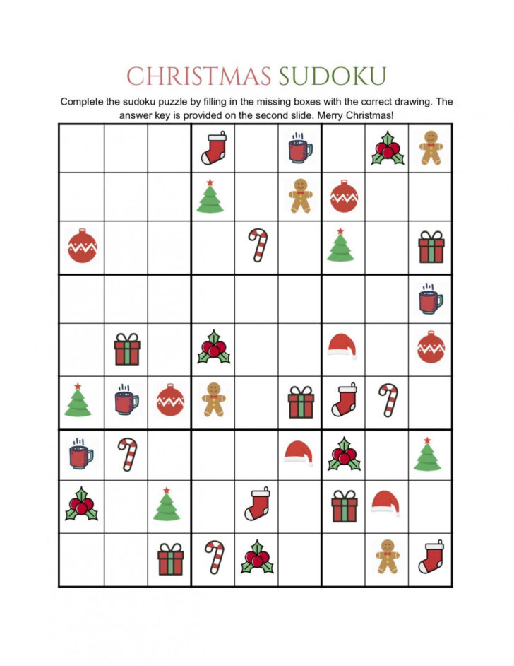 Printable Christmas Sudoku Puzzles