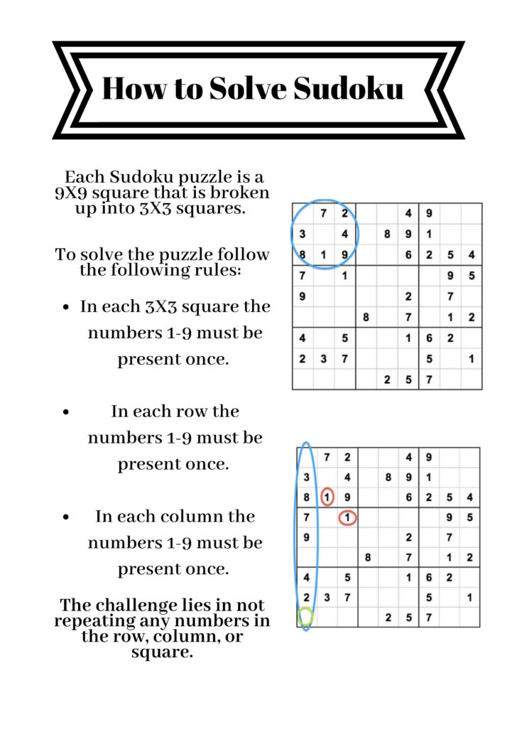 Printable Sudoku Instructions