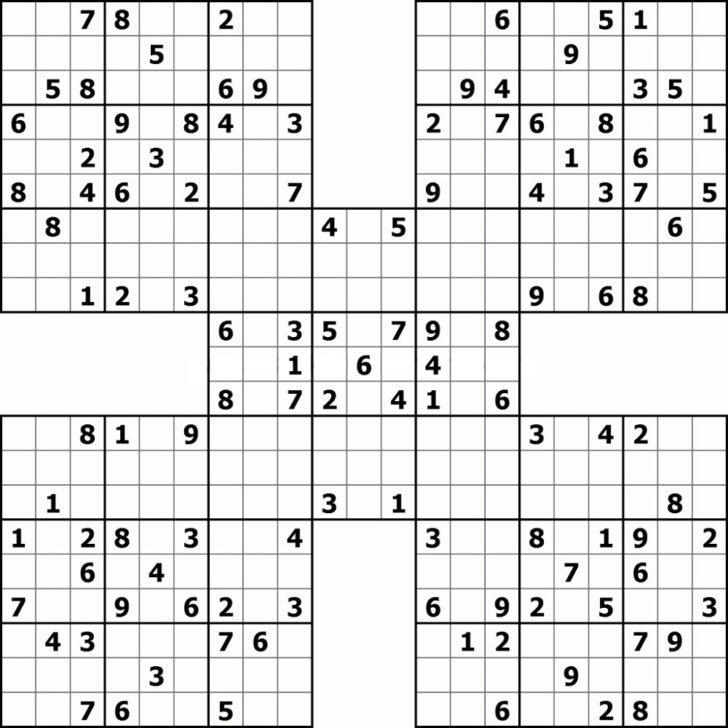 Printable Sudoku Five Squares