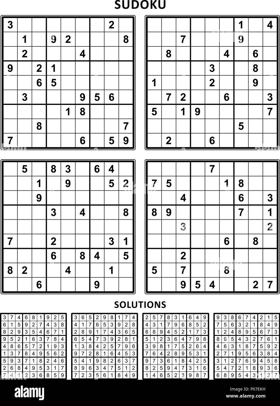 Four Sudoku Puzzles Of Comfortable easy Yet Not Very Easy Level 