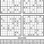 Four Sudoku Puzzles Of Comfortable Level On A4 Or Letter Sudoku