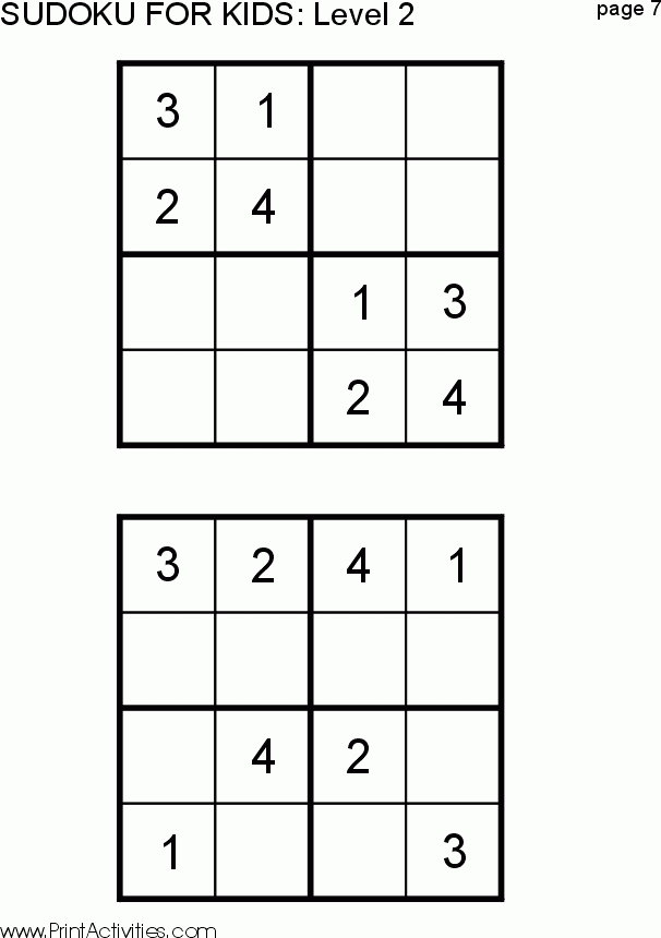 Printable Sudoku Grade 2