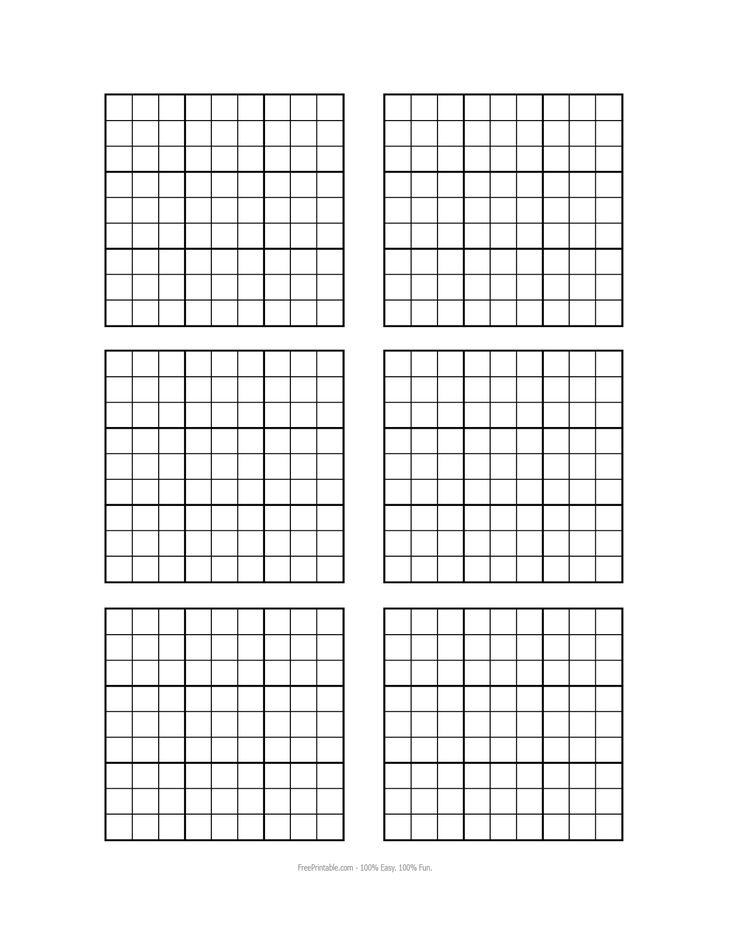 Free Printable Blank Sudoku Grids Sudoku Printable Grid Paper 
