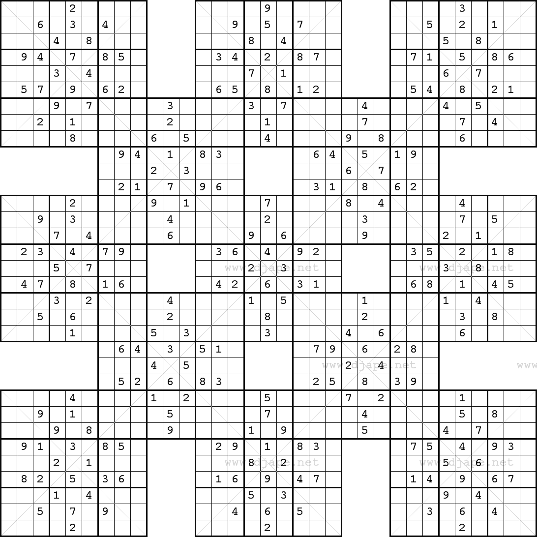 Free Printable Samurai Sudoku