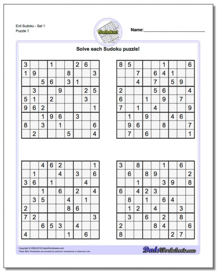 Free Printable Sudoku 6 Per Page Free Printable Sudoku Printables