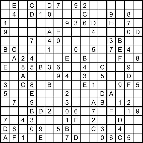 Hexadoku Sudoku 16x16 16x16 Sudoku Sudoku Print Mega Etsy Sudoku 