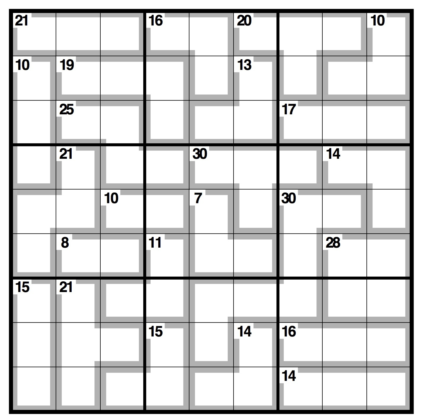 Killer Sudoku Free Printable