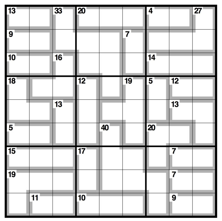 Killer Sudoku Imprimir Printable Template Free | Sudoku Printables