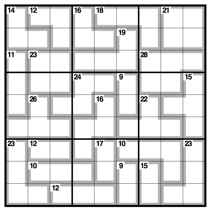 Printable Killer Sudoku Easy