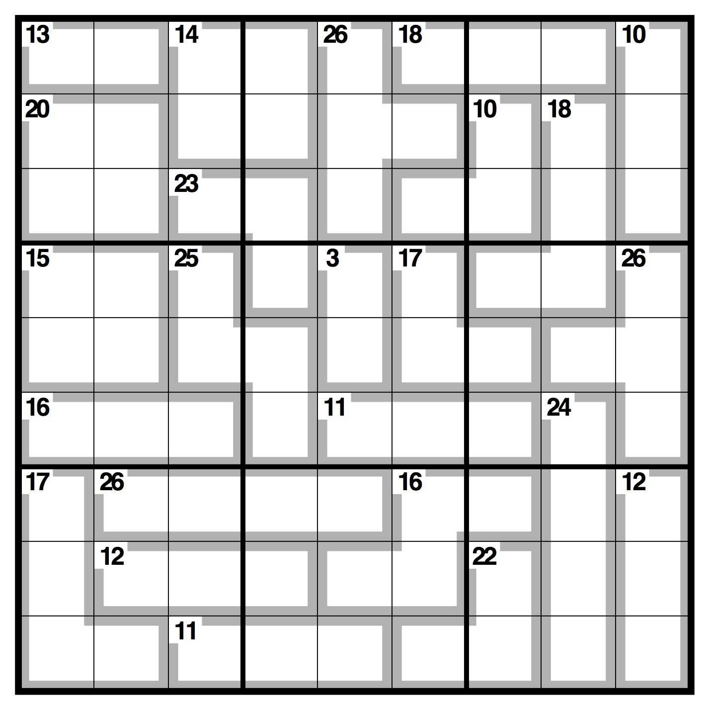 Killer Sudoku Wikipedia Killer Sudoku Free Printable Free 