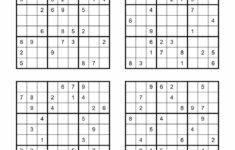 Medium Printable Sudoku Puzzles 4 Per Page Gridgit