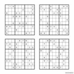 Medium Printable Sudoku Puzzles 4 Per Page Gridgit