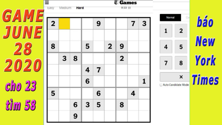 New York Times Sudoku 28 6 2020 T H P L LI U YouTube Printable Sudoku 