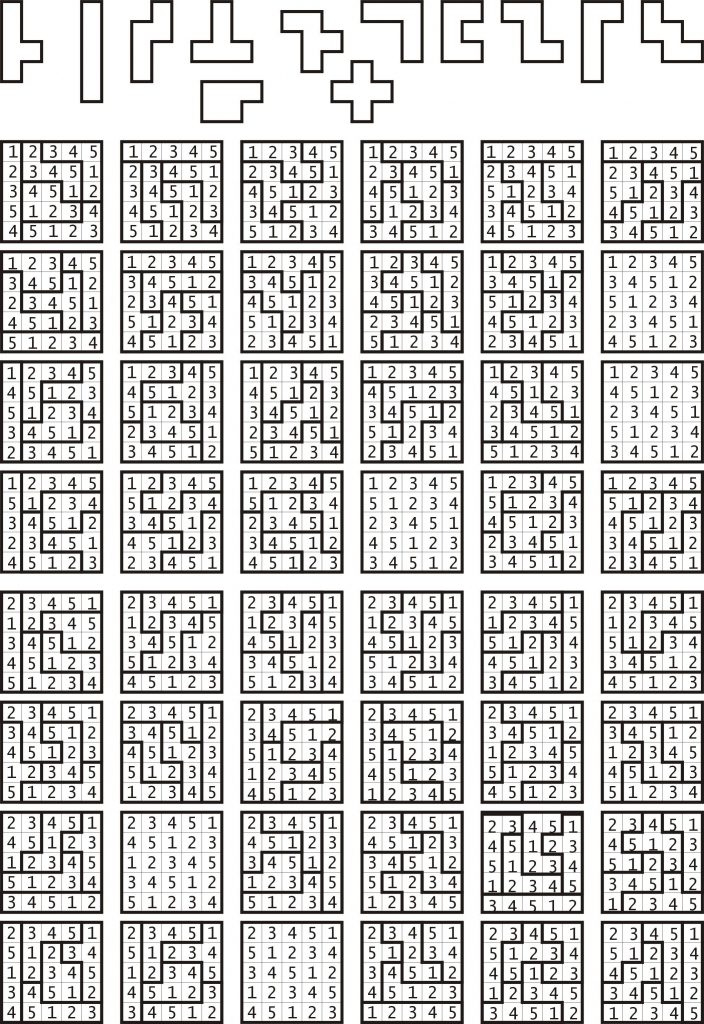 Possible 5X5 Grids Of Numbers 1 To 5 Mimicking Sudoku Puzzle Layout 