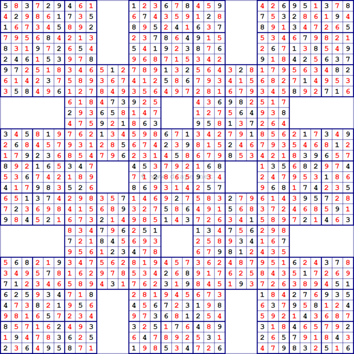 Super Samurai Sudoku 13 Grids Printable Mega Sudoku Puzzles