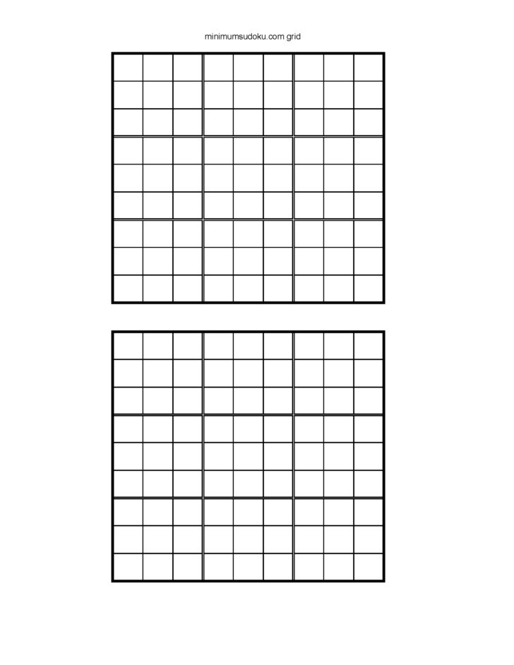 Printable Sudoku Grids Blank 4 Per Page