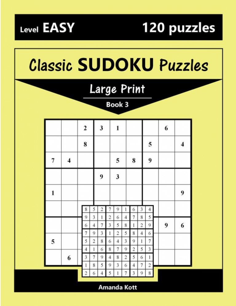 Printable Large Print Classic Sudoku Puzzles 120 Puzzles Etsy 