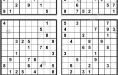 Printable Sudoku 4 Per Page With Answers Sudoku Printable
