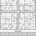 Printable Sudoku 4 Per Page With Answers Sudoku Printable