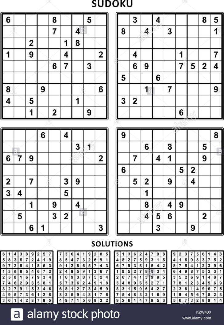 Printable Sudoku 4 Per Page With Answers