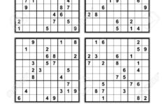 Printable Sudoku 4 Per Page With Answers Sudoku Printable