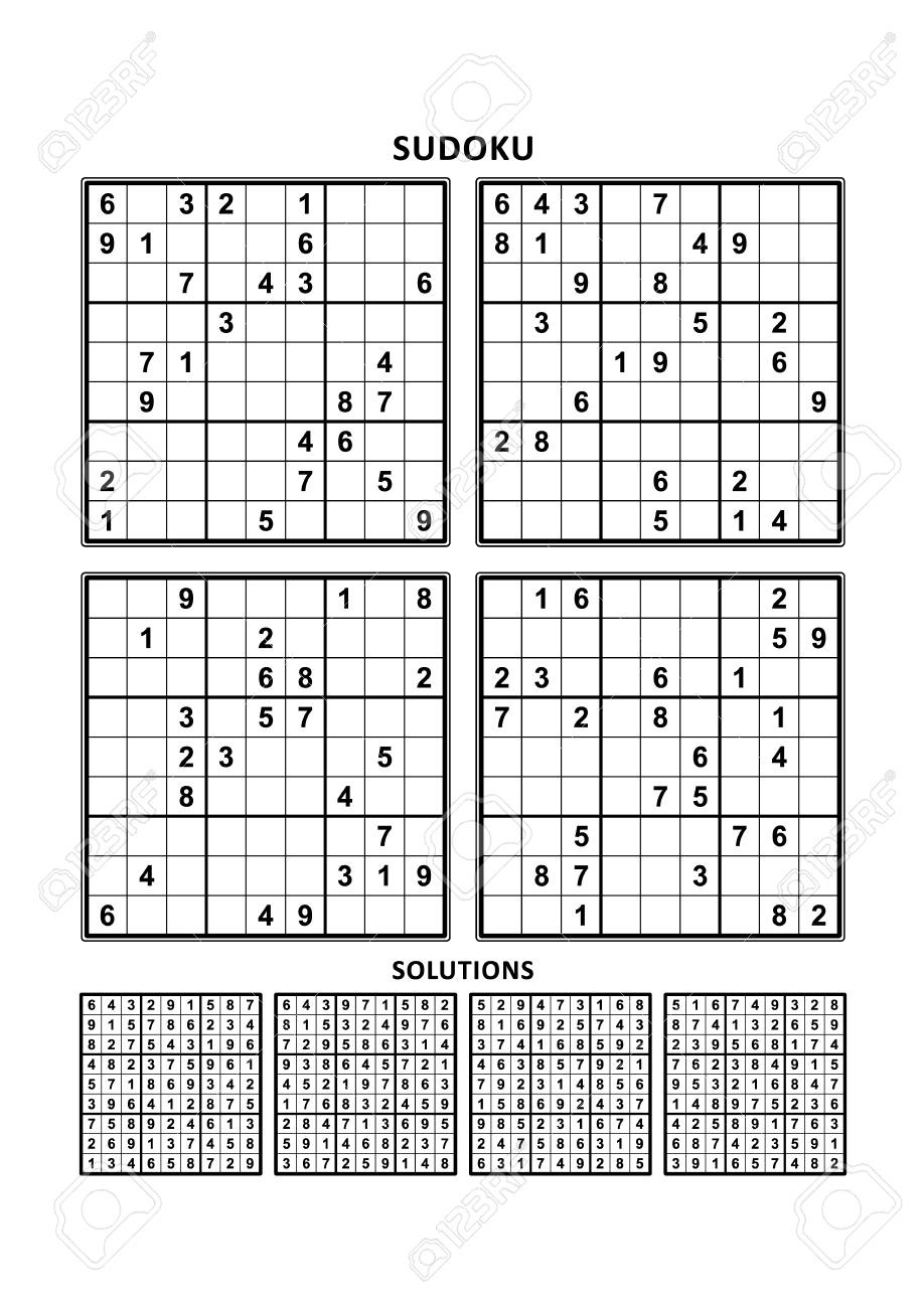 Printable Sudoku 4 Per Page With Answers Sudoku Printable