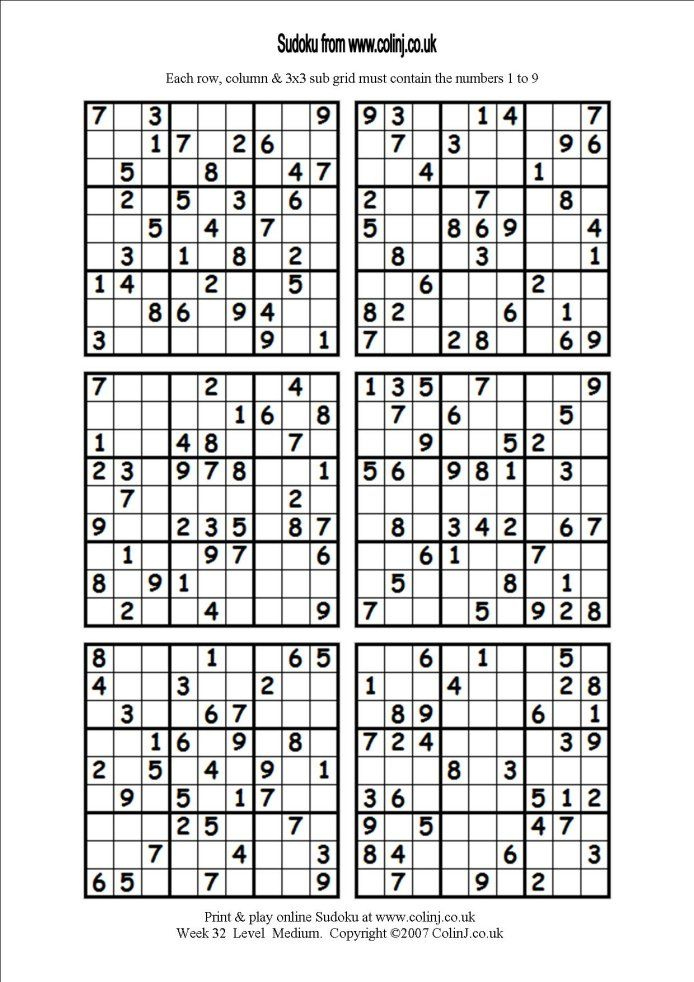 Printable Sudoku 6 Per Page That Are Clever Roy Blog