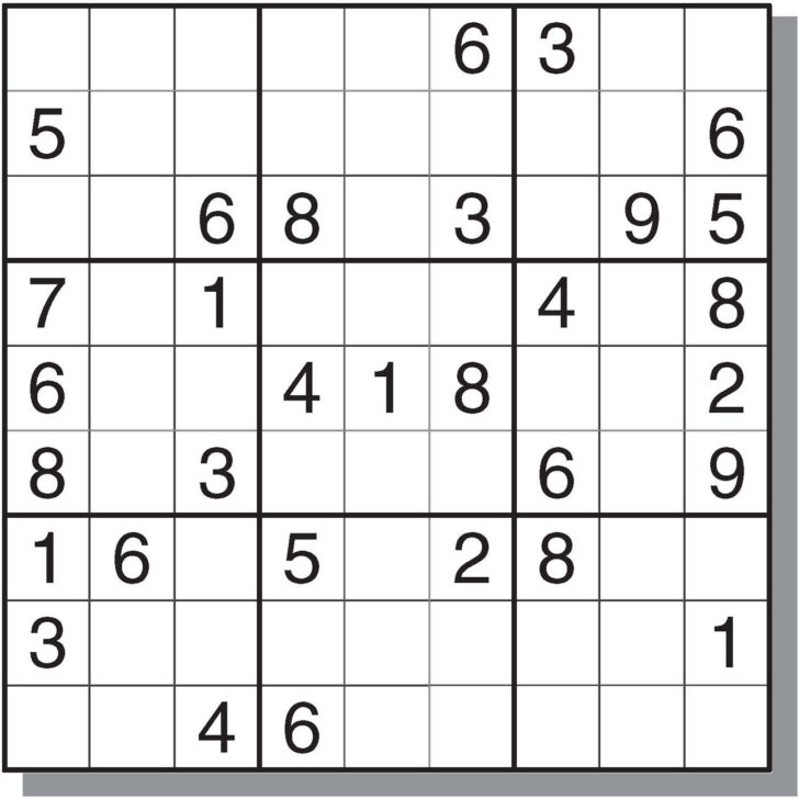 Printable Sudoku Puzzles With Answer Key