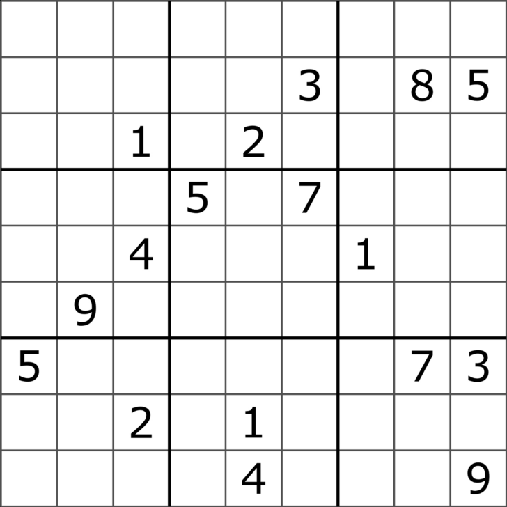 Printable Sudoku Puzzles Medium