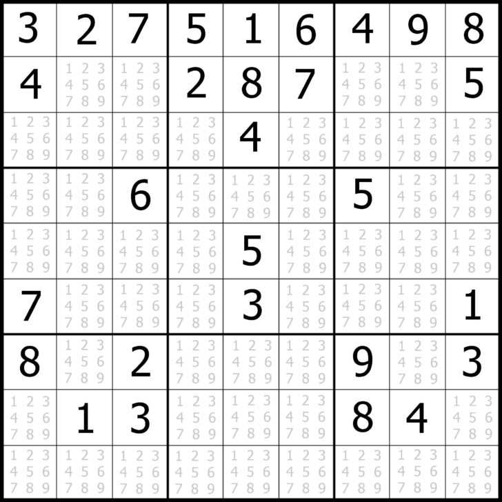 Printable Sudoku Medium Difficulty