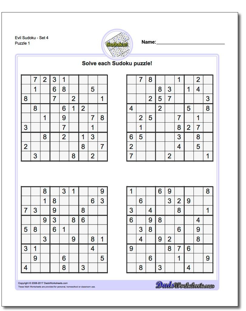 Printable Sudoku Puzzles For 5Th Grade Printable Crossword Puzzles