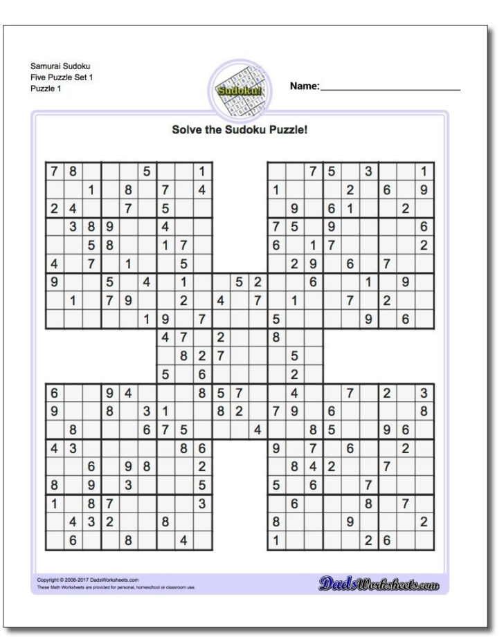 Printable Sudoku Samurai Give These Puzzles A Try And You’ll Be Printable Sudoku Advanced