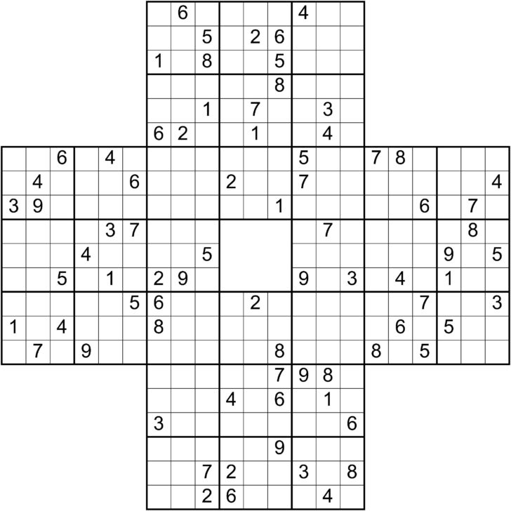 Printable Sudoku Samurai Puzzles Free