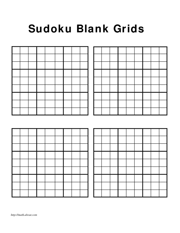 Printable Sudoku Grids
