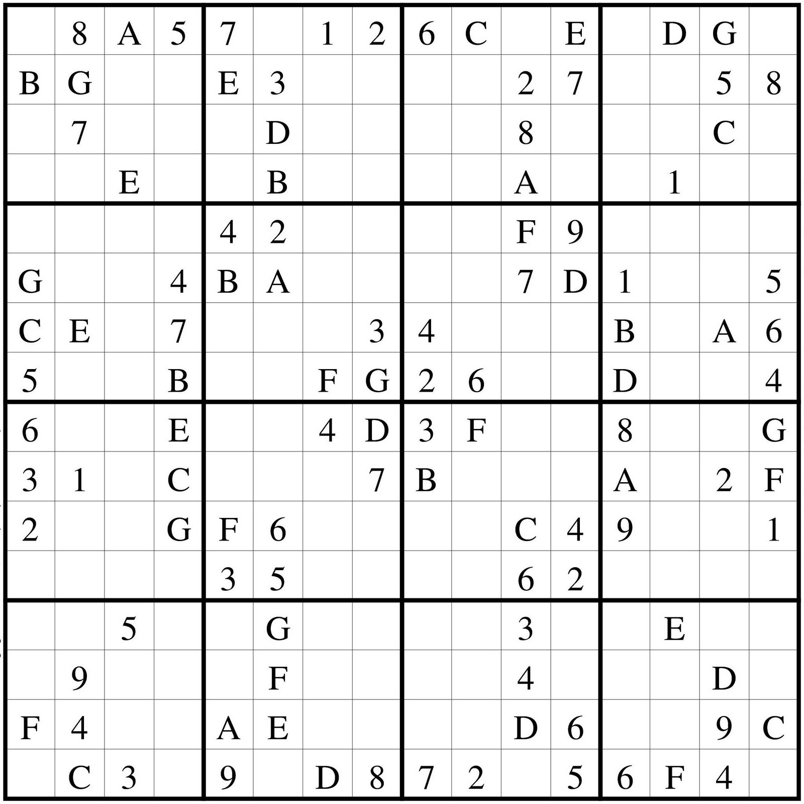 Sudoku Diario Sudoku 16 X 16