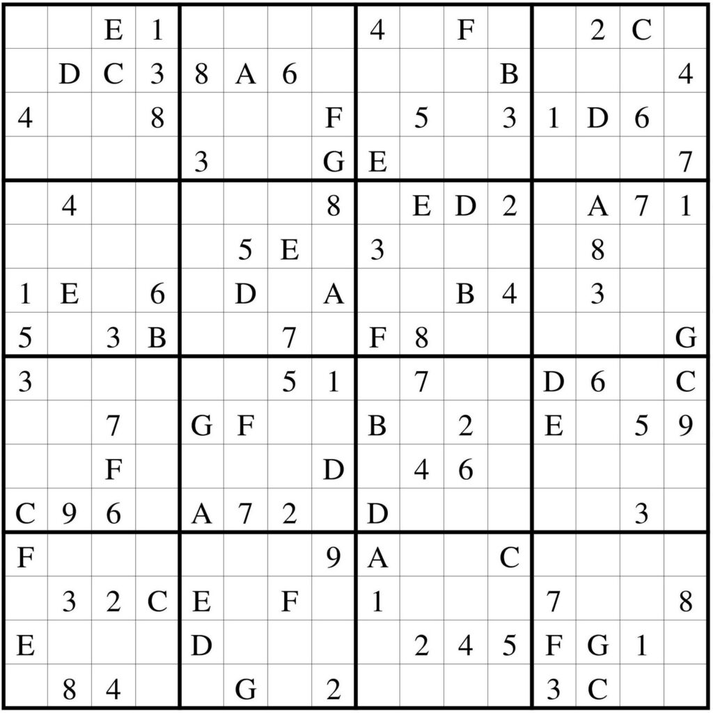 Sudoku Gratis Para Imprimir 16x16 Printable Template 2021 Sudoku Printables 8374