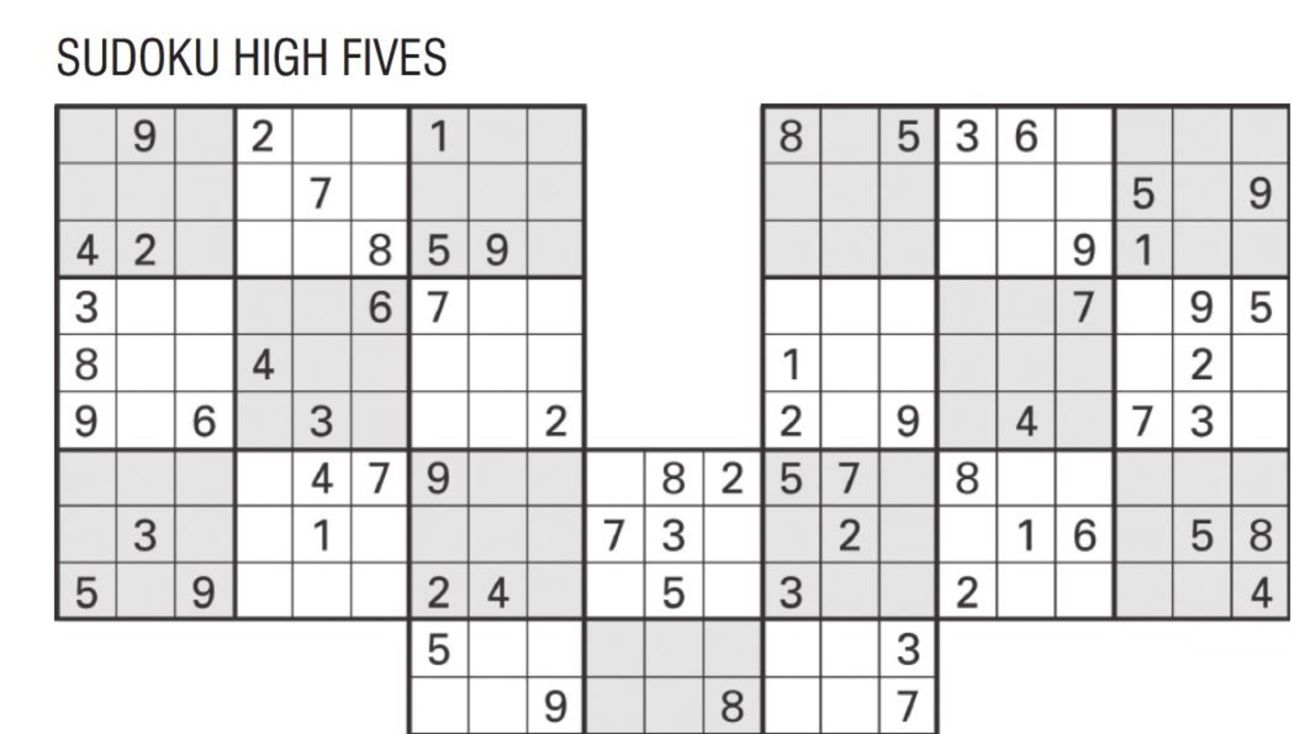 Sudoku High Fives Activity Shelter Sudoku High Fives Free Printable 