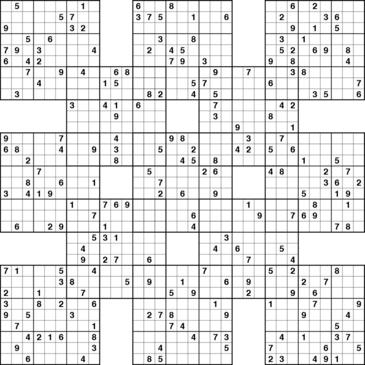 Printable Sudoku 5 Grid Sudoku Printable