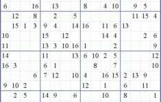 Sudoku Weekly Free Online Printable Sudoku Games 16x16 Medium Puzzle