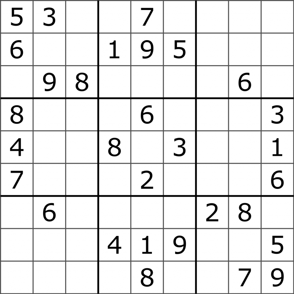 Sudoku Wikipedia Printable Sudoku Puzzles For 5Th Grade Printable 