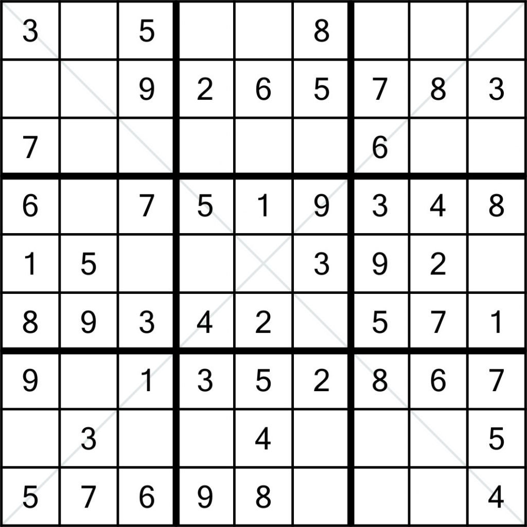 Sudoku X 9X9 1 Printable Sudoku 25X25 Numbers Printable Sudoku Free
