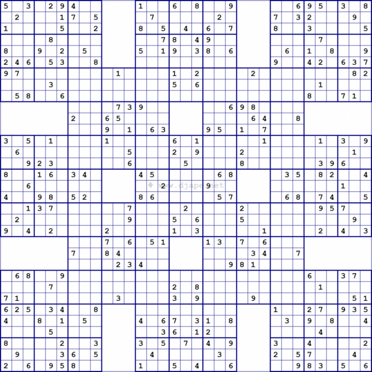 Super Samurai Sudoku 13 Grids Printable Super Sudoku