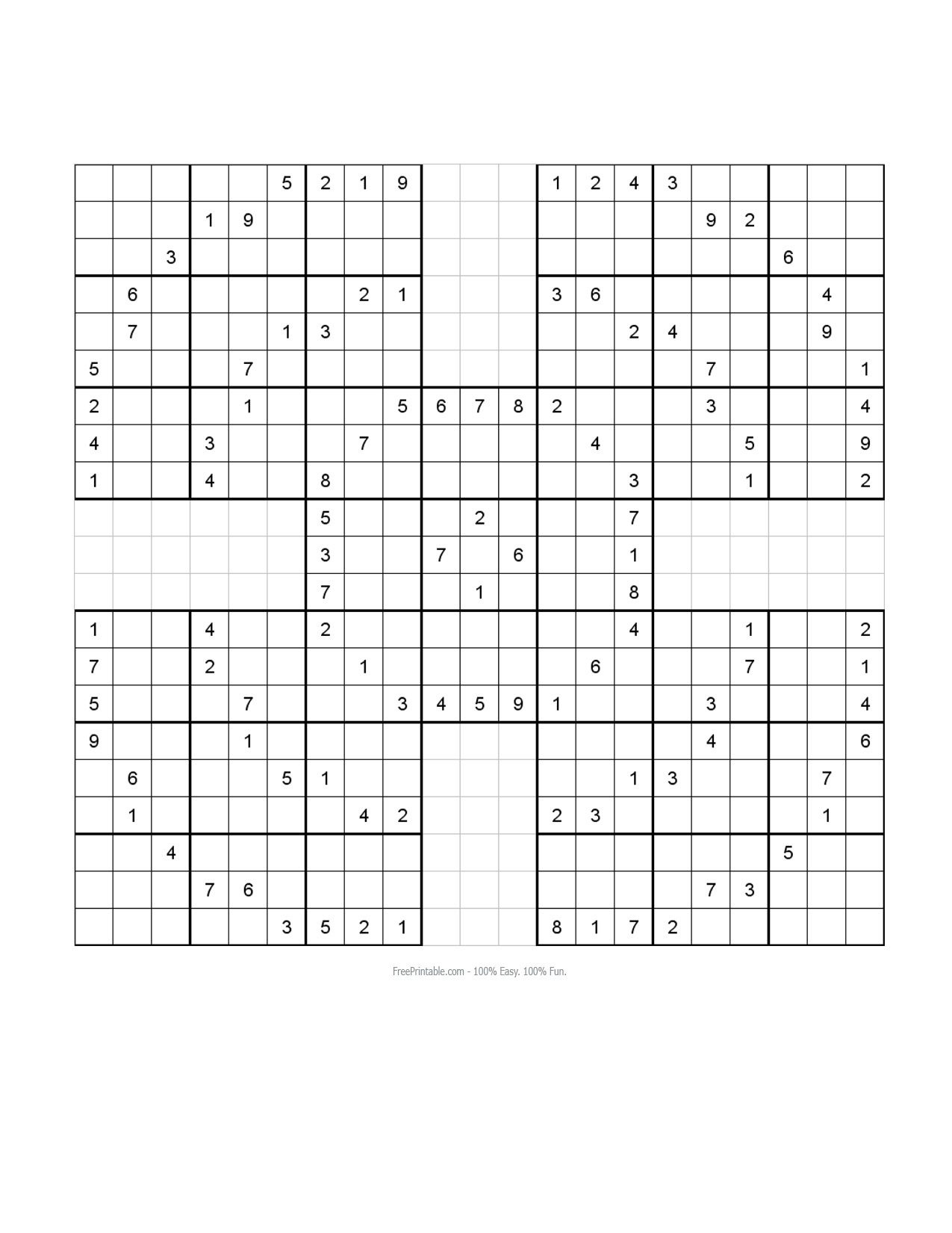 Super Samurai Sudoku 13 Grids Printable Mega Sudoku Puzzles Free 