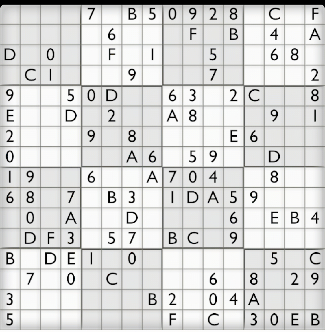 Try 16X16 Monster Sudoku Sudoku Printable